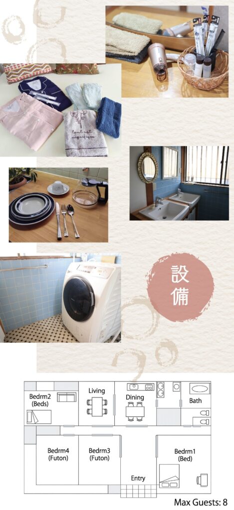 杉ハウスの設備とアメニティと間取り